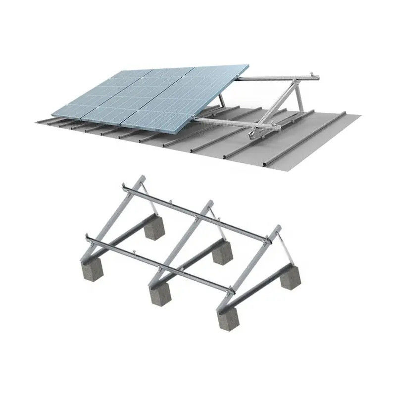 Instalação de painéis solares de suporte fotovoltaico